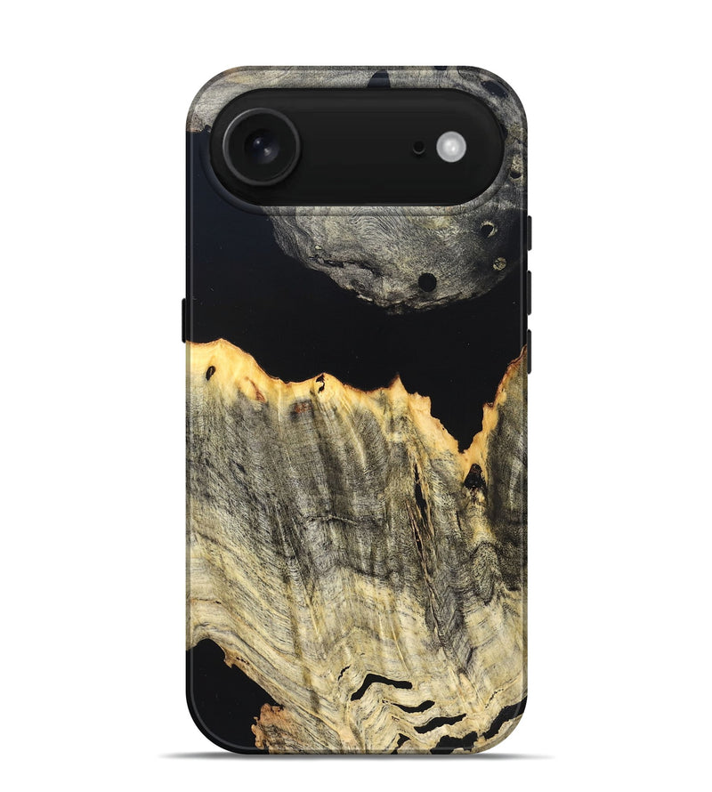 iPhone 17 Air Wood Live Edge Phone Case - Myron (Pure Black, 823423)