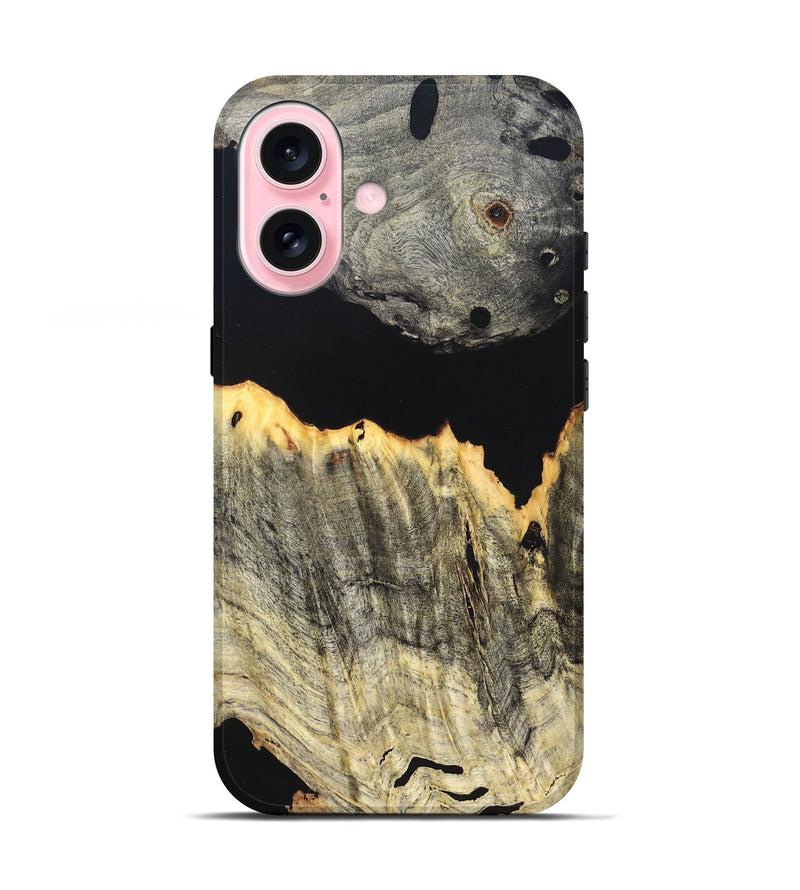 iPhone 17 Wood Live Edge Phone Case - Myron (Pure Black, 823423)