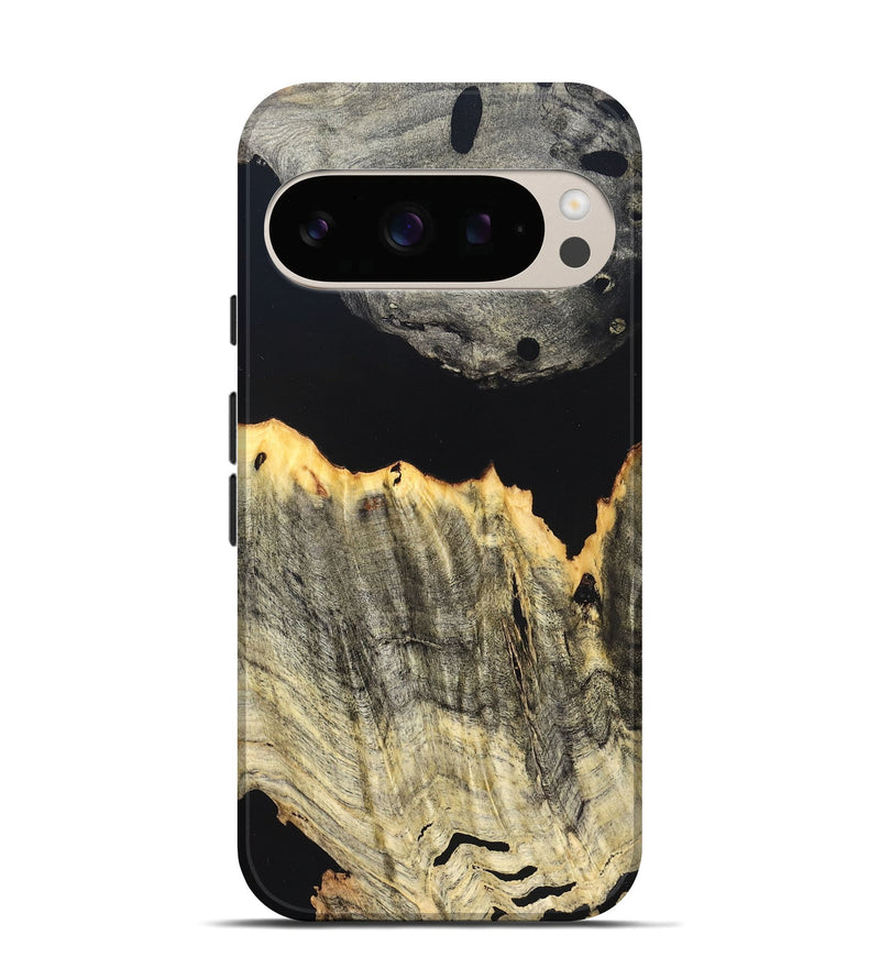 Pixel 10 Pro Wood Live Edge Phone Case - Myron (Pure Black, 823423)