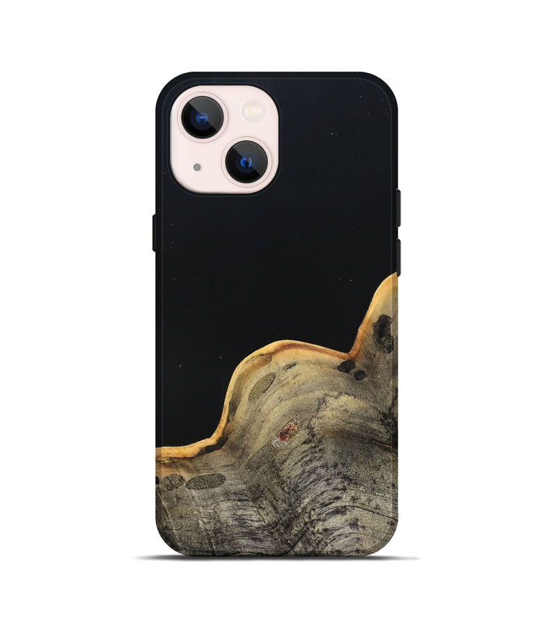 iPhone 13 mini Wood Live Edge Phone Case - Perla (Pure Black, 823424)