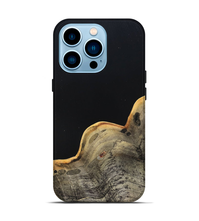 iPhone 14 Pro Wood Live Edge Phone Case - Perla (Pure Black, 823424)