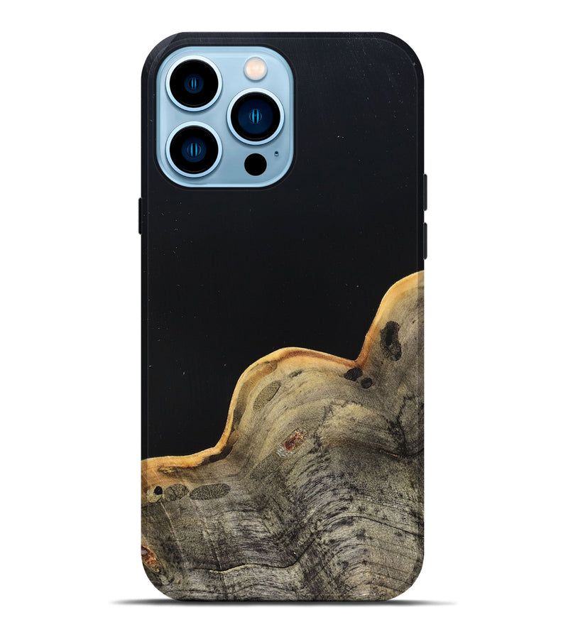iPhone 14 Pro Max Wood Live Edge Phone Case - Perla (Pure Black, 823424)