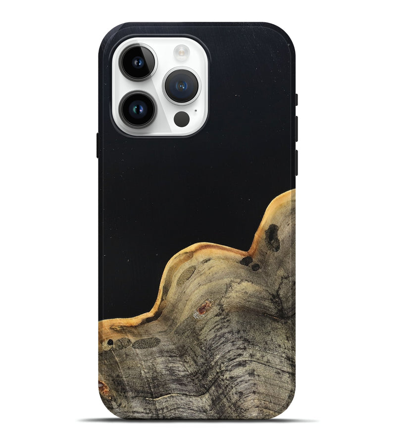 iPhone 15 Pro Max Wood Live Edge Phone Case - Perla (Pure Black, 823424)