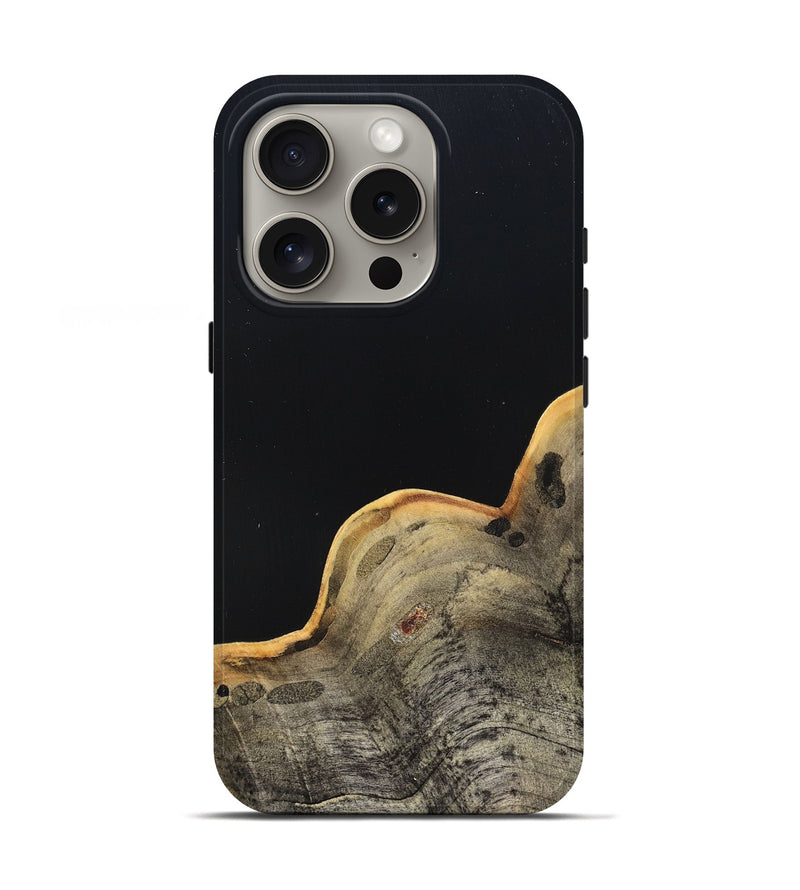 iPhone 16 Pro Wood Live Edge Phone Case - Perla (Pure Black, 823424)