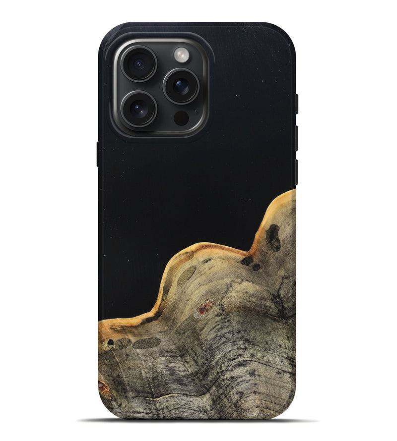iPhone 16 Pro Max Wood Live Edge Phone Case - Perla (Pure Black, 823424)