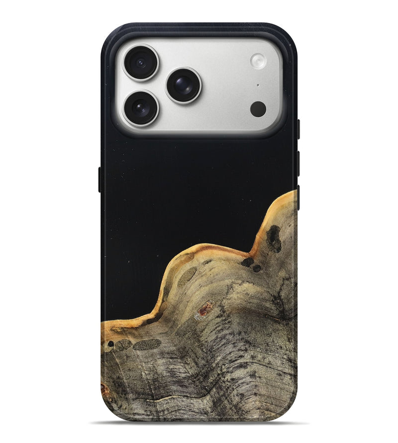 iPhone 17 Pro Max Wood Live Edge Phone Case - Perla (Pure Black, 823424)
