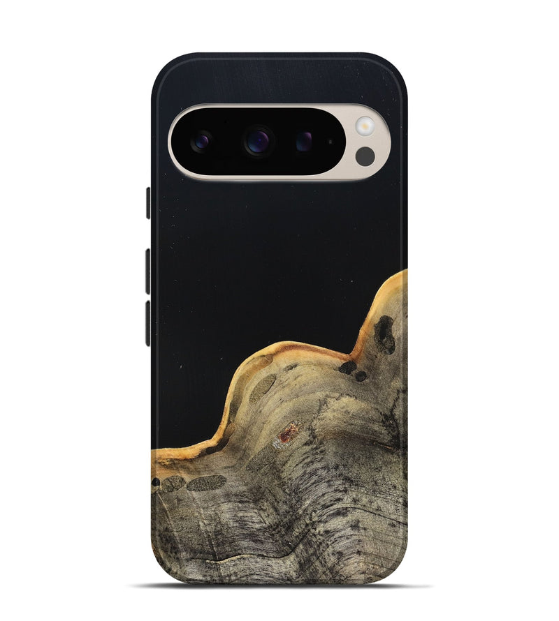 Pixel 9 Pro Wood Live Edge Phone Case - Perla (Pure Black, 823424)