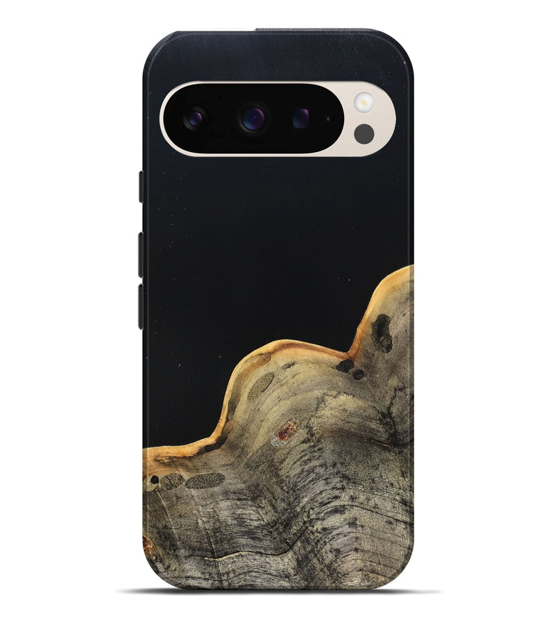 Pixel 9 Pro XL Wood Live Edge Phone Case - Perla (Pure Black, 823424)