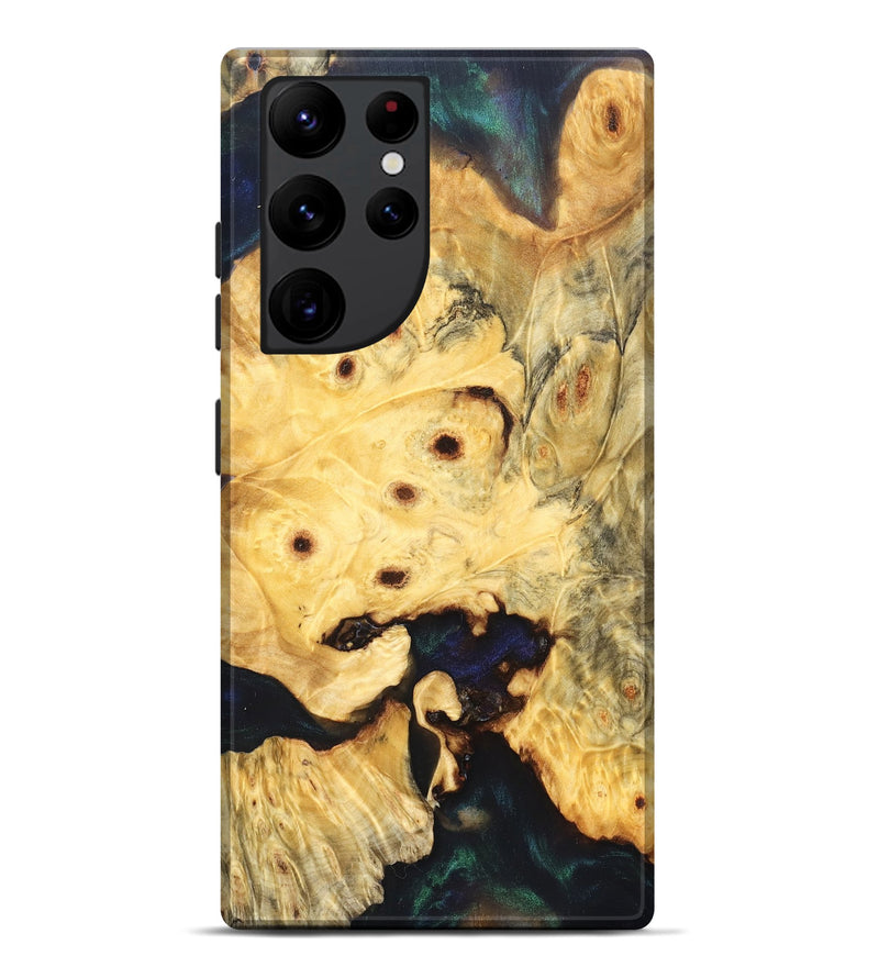 Galaxy S22 Ultra Wood Live Edge Phone Case - Elowyn (Pure Black, 823425)