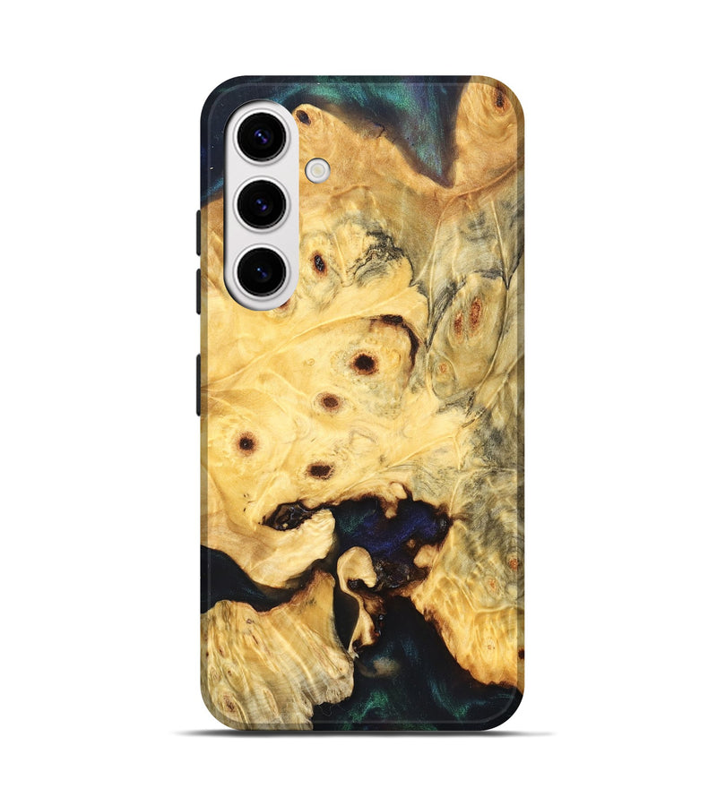 Galaxy S25 Wood Live Edge Phone Case - Elowyn (Pure Black, 823425)