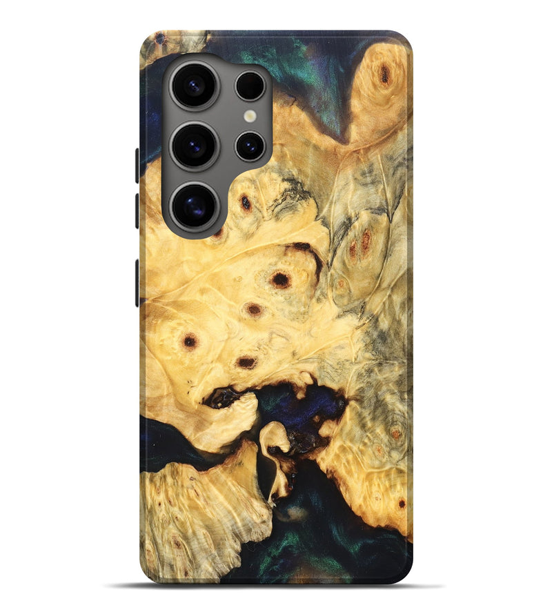 Galaxy S25 Ultra Wood Live Edge Phone Case - Elowyn (Pure Black, 823425)