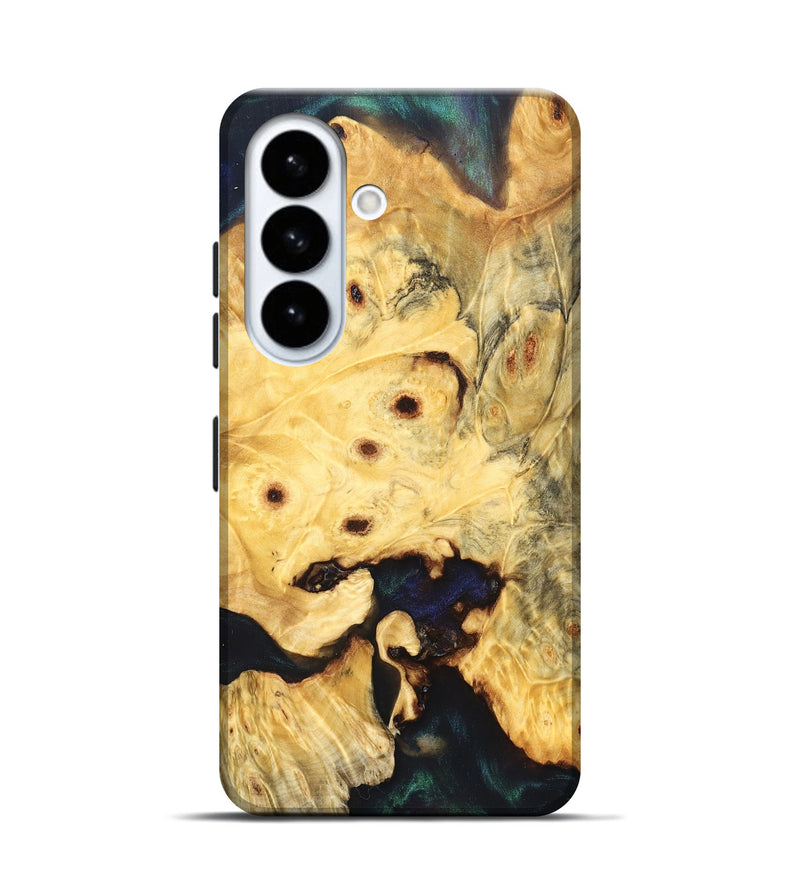 Galaxy S26 Wood Live Edge Phone Case - Elowyn (Pure Black, 823425)