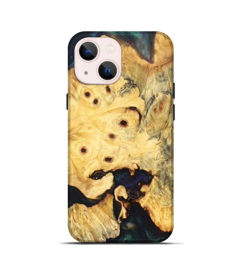iPhone 13 mini Wood Live Edge Phone Case - Elowyn (Pure Black, 823425)