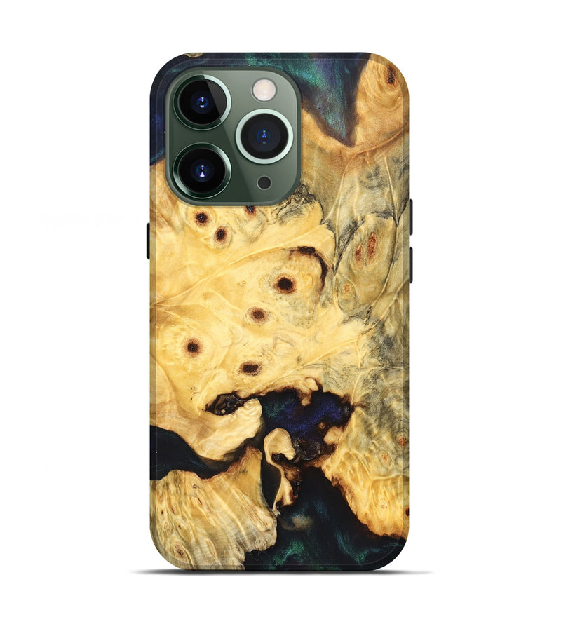 iPhone 13 Pro Wood Live Edge Phone Case - Elowyn (Pure Black, 823425)