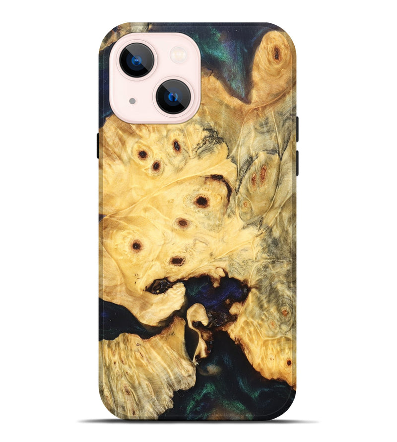 iPhone 14 Plus Wood Live Edge Phone Case - Elowyn (Pure Black, 823425)