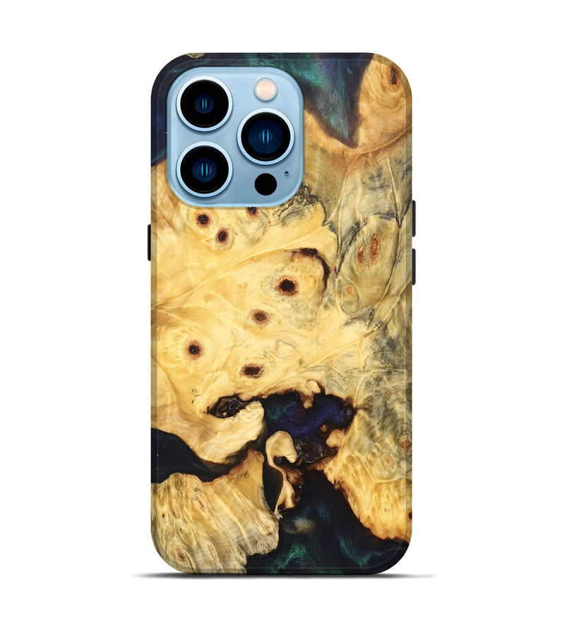 iPhone 14 Pro Wood Live Edge Phone Case - Elowyn (Pure Black, 823425)