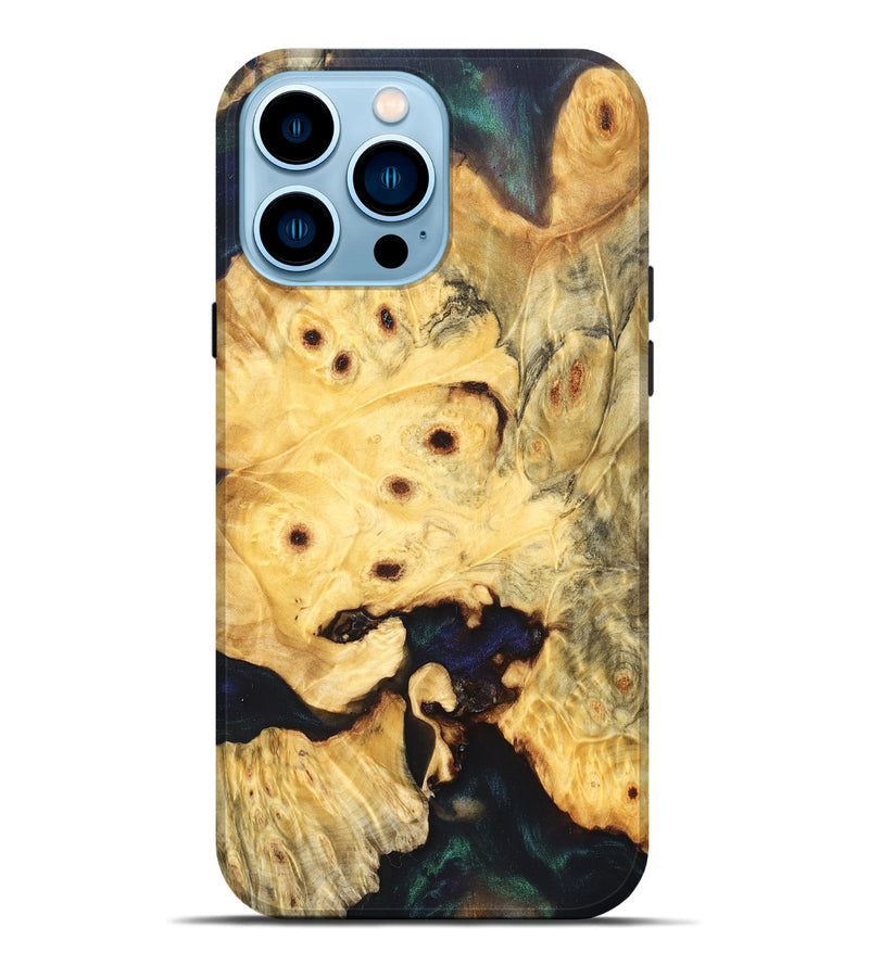 iPhone 14 Pro Max Wood Live Edge Phone Case - Elowyn (Pure Black, 823425)