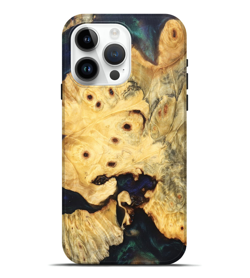 iPhone 15 Pro Max Wood Live Edge Phone Case - Elowyn (Pure Black, 823425)
