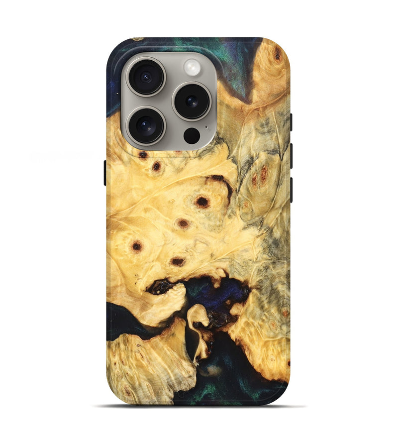 iPhone 16 Pro Wood Live Edge Phone Case - Elowyn (Pure Black, 823425)
