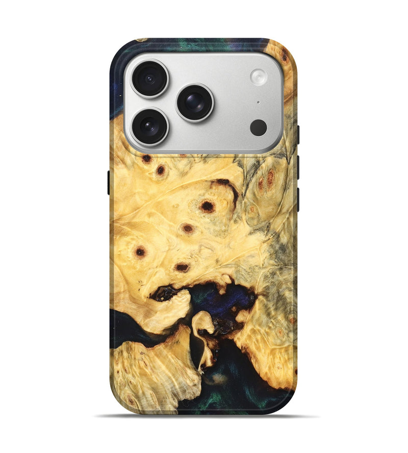 iPhone 17 Pro Wood Live Edge Phone Case - Elowyn (Pure Black, 823425)