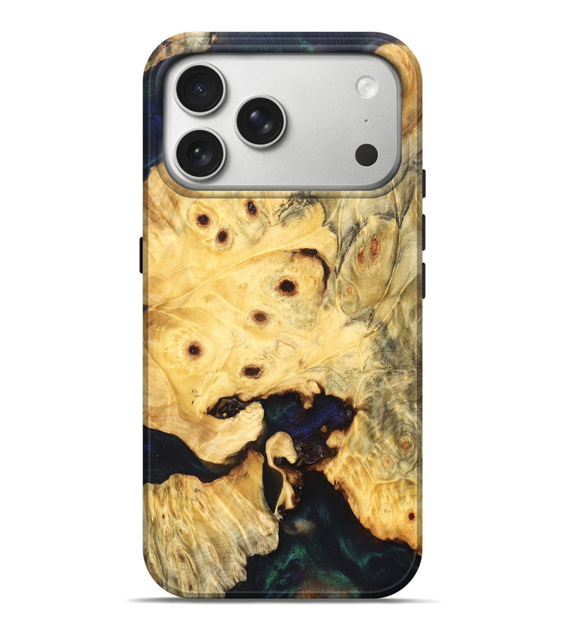 iPhone 17 Pro Max Wood Live Edge Phone Case - Elowyn (Pure Black, 823425)