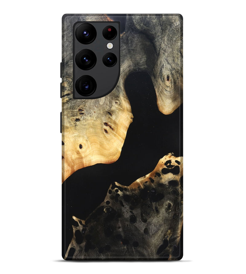 Galaxy S22 Ultra Wood Live Edge Phone Case - Massimo (Pure Black, 823426)