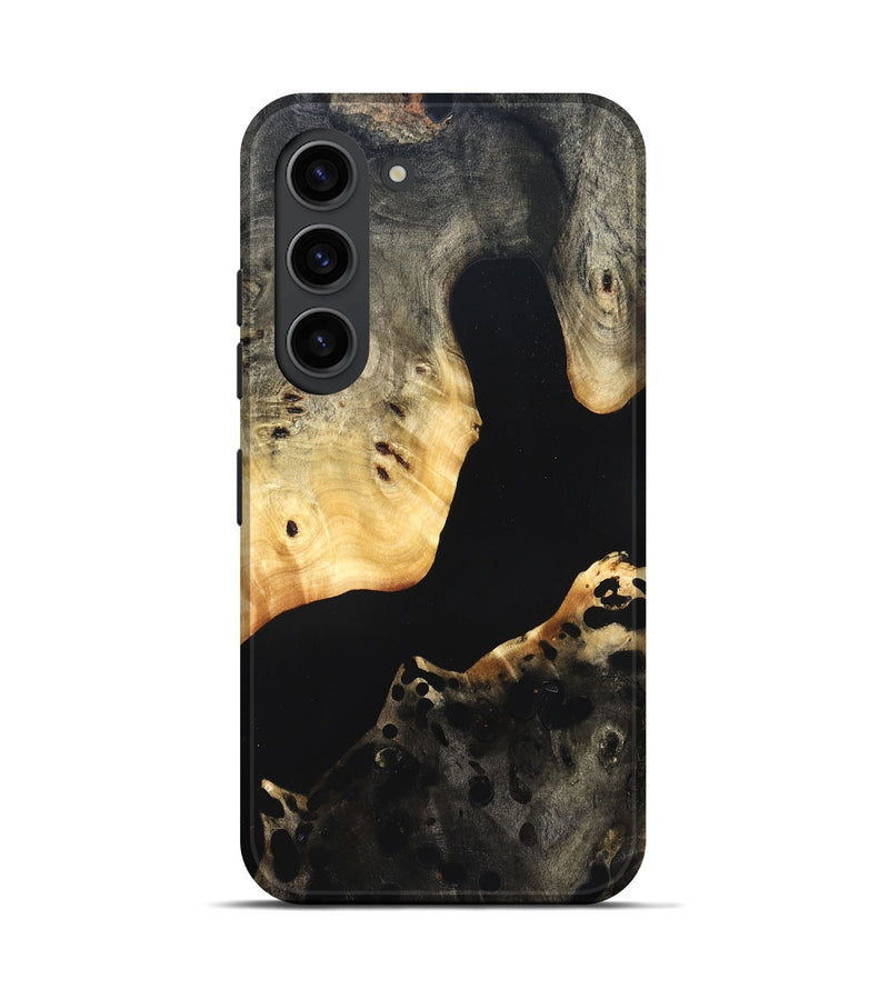 Galaxy S23 Wood Live Edge Phone Case - Massimo (Pure Black, 823426)