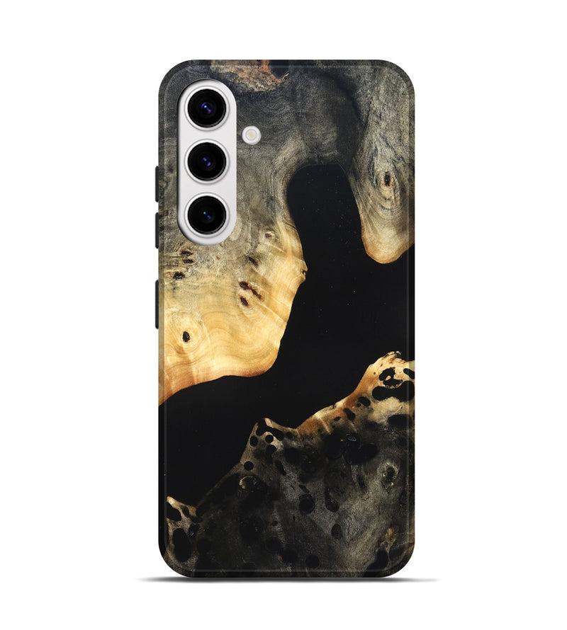 Galaxy S25 Wood Live Edge Phone Case - Massimo (Pure Black, 823426)