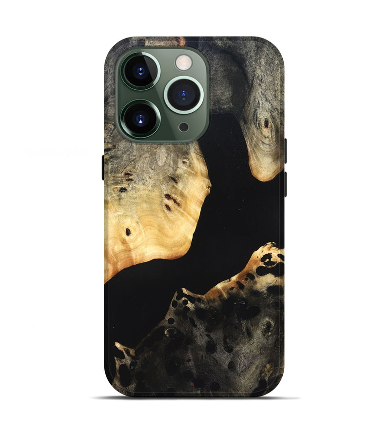 iPhone 13 Pro Wood Live Edge Phone Case - Massimo (Pure Black, 823426)