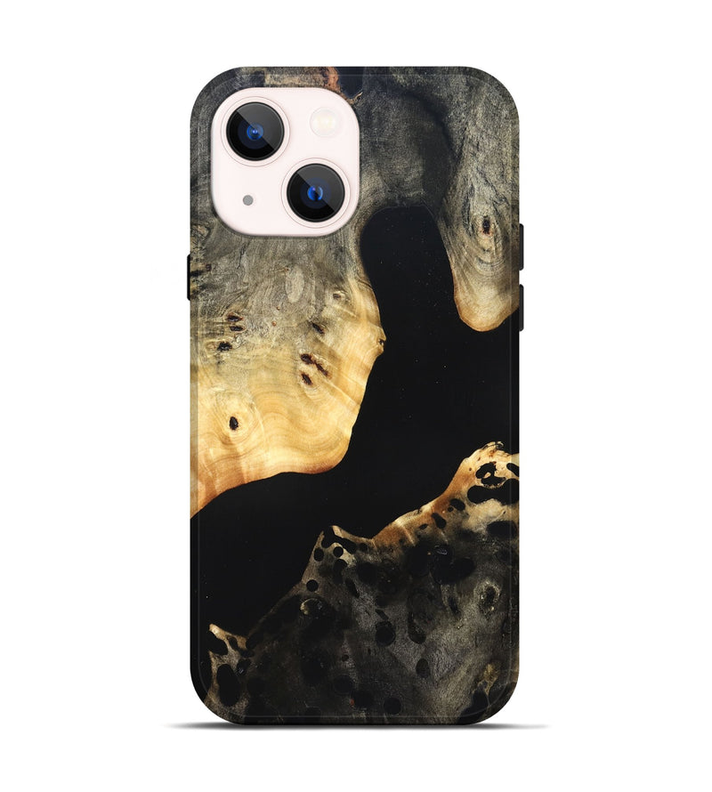 iPhone 14 Wood Live Edge Phone Case - Massimo (Pure Black, 823426)