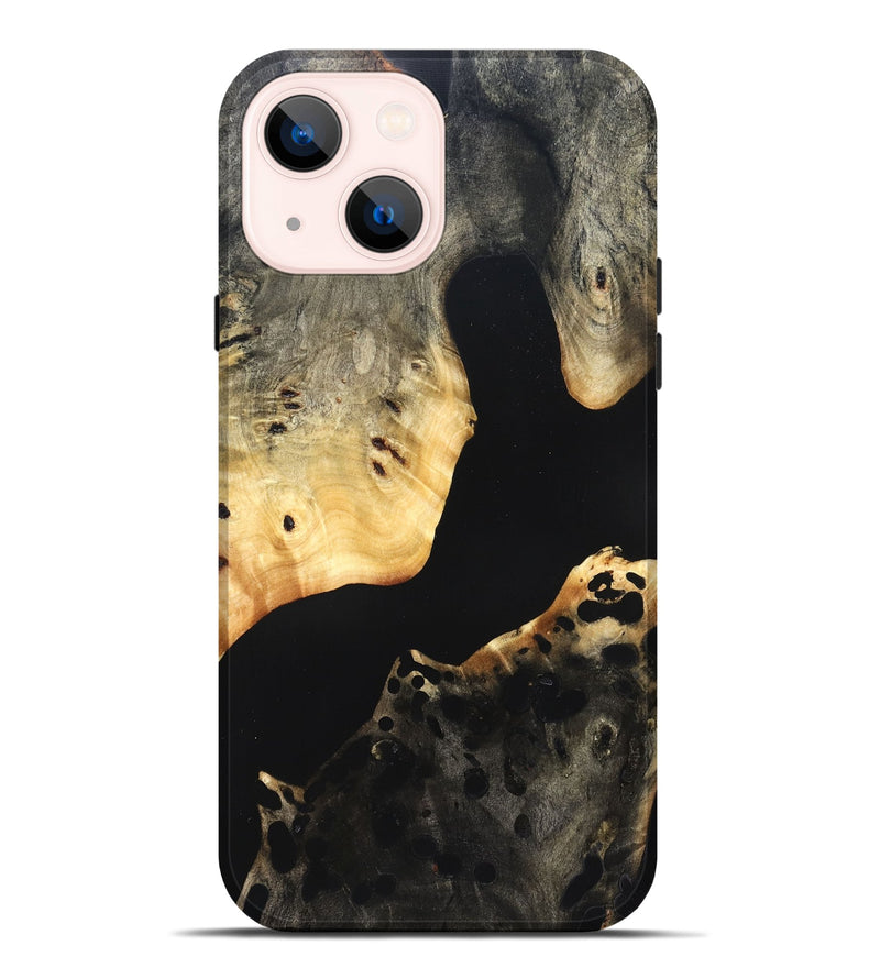 iPhone 14 Plus Wood Live Edge Phone Case - Massimo (Pure Black, 823426)