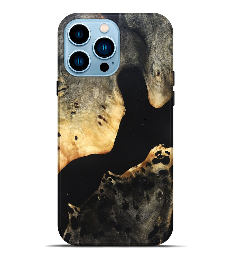 iPhone 14 Pro Max Wood Live Edge Phone Case - Massimo (Pure Black, 823426)