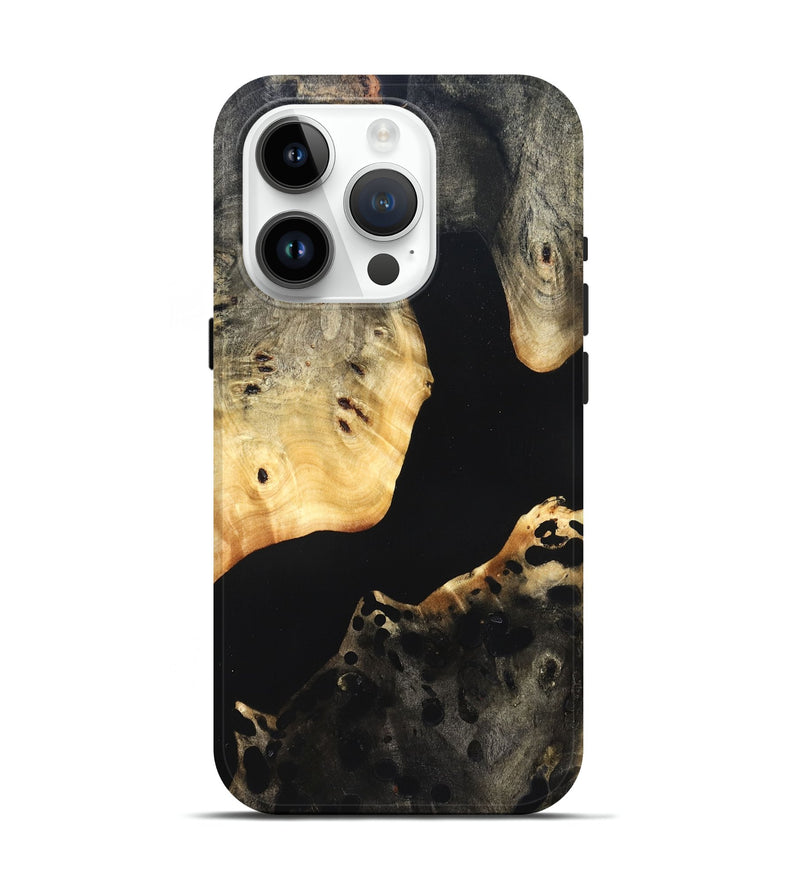iPhone 15 Pro Wood Live Edge Phone Case - Massimo (Pure Black, 823426)