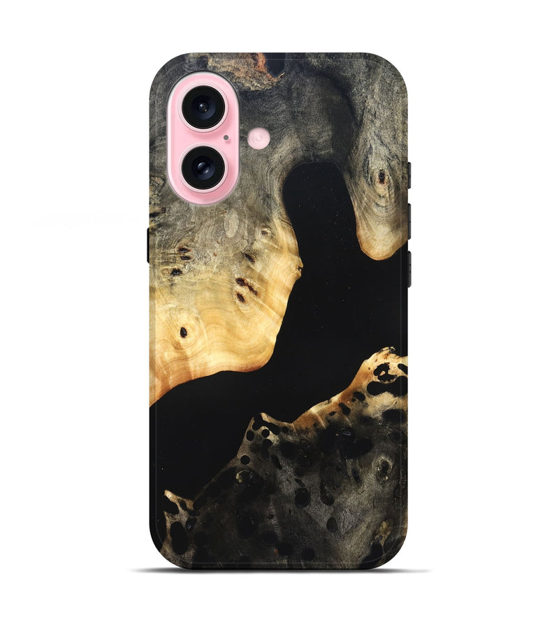 iPhone 17 Wood Live Edge Phone Case - Massimo (Pure Black, 823426)