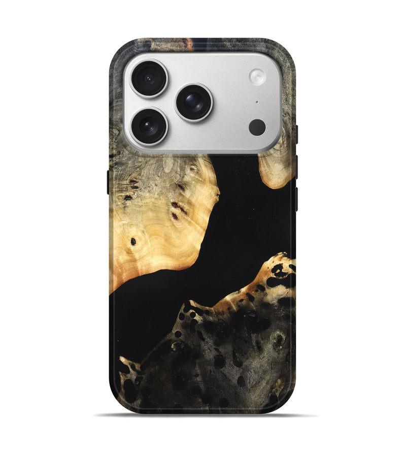 iPhone 17 Pro Wood Live Edge Phone Case - Massimo (Pure Black, 823426)