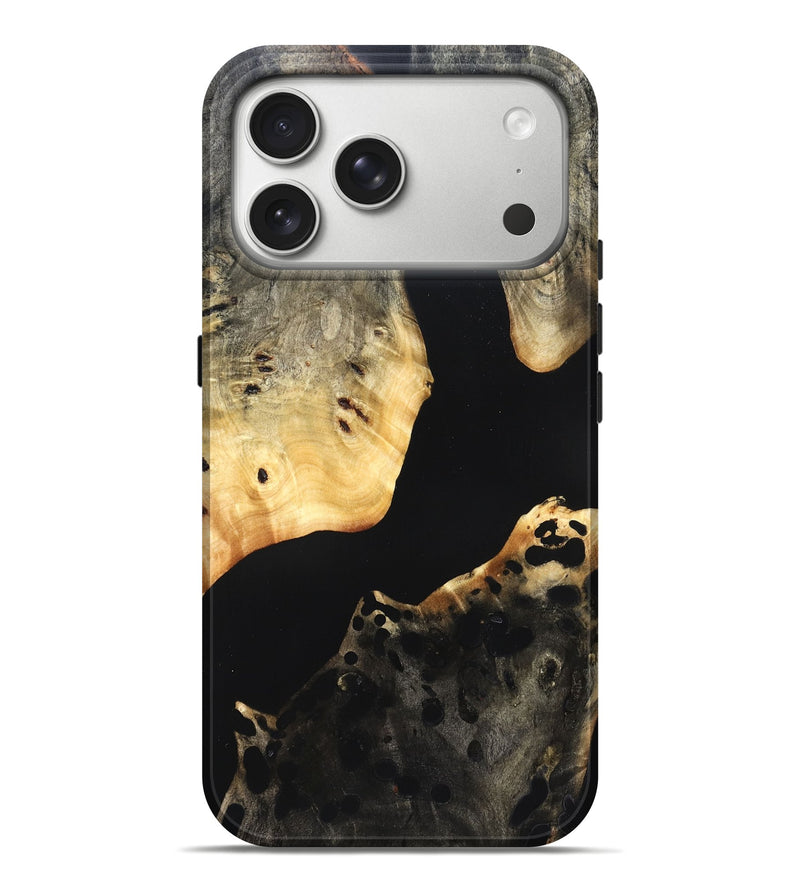 iPhone 17 Pro Max Wood Live Edge Phone Case - Massimo (Pure Black, 823426)