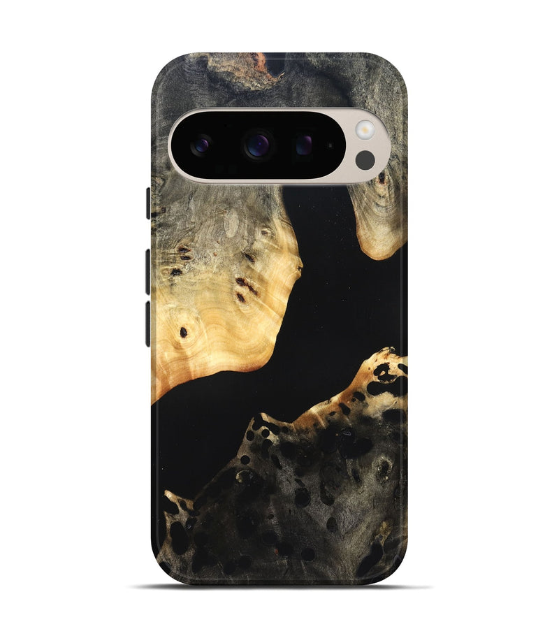 Pixel 10 Pro Wood Live Edge Phone Case - Massimo (Pure Black, 823426)