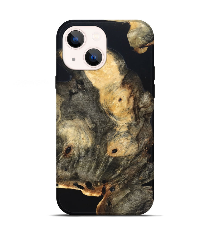 iPhone 13 Wood Live Edge Phone Case - Layne (Pure Black, 823427)
