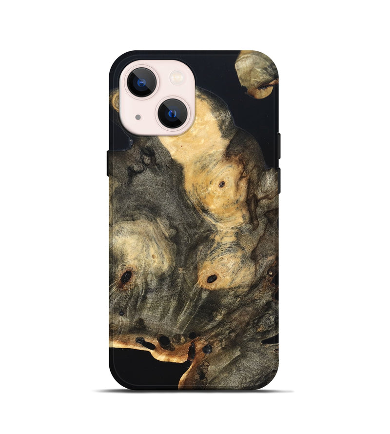 iPhone 13 mini Wood Live Edge Phone Case - Layne (Pure Black, 823427)