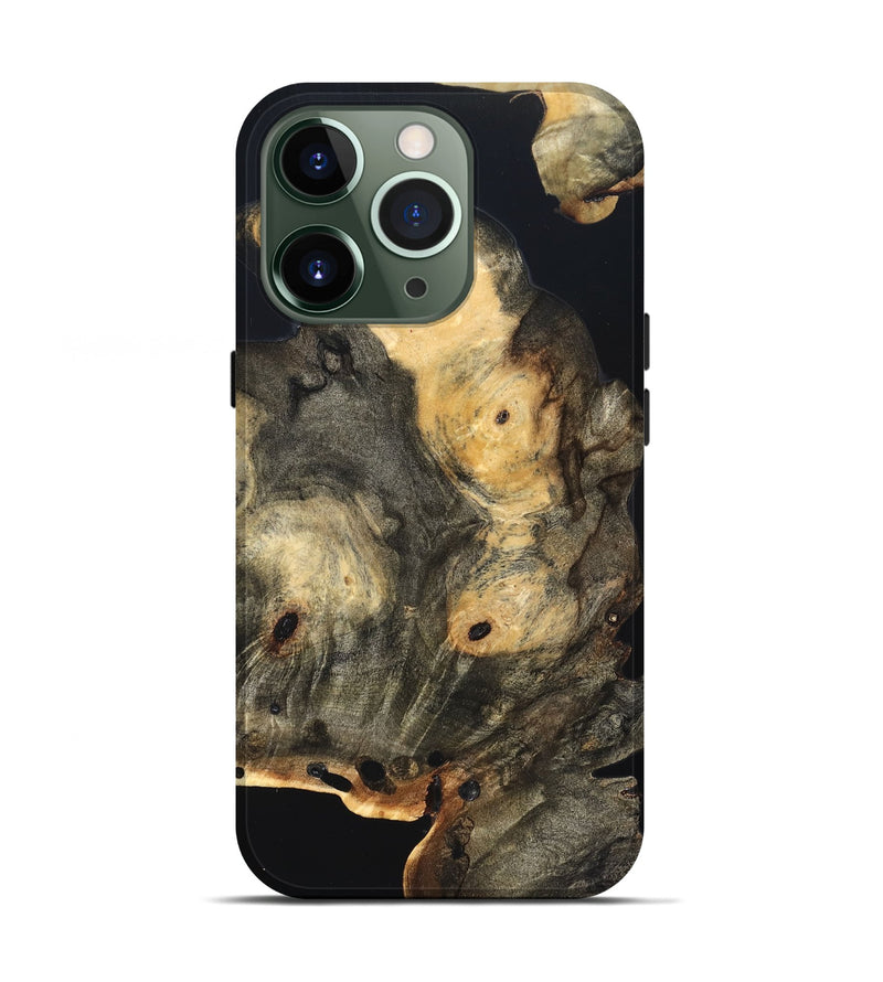 iPhone 13 Pro Wood Live Edge Phone Case - Layne (Pure Black, 823427)