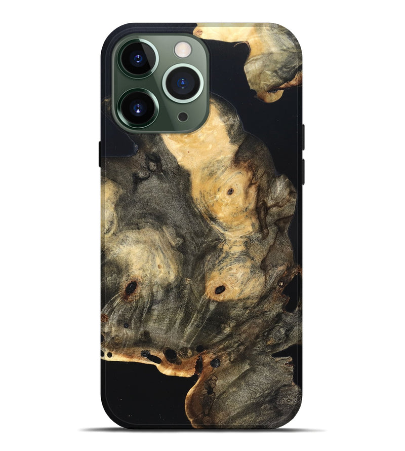 iPhone 13 Pro Max Wood Live Edge Phone Case - Layne (Pure Black, 823427)