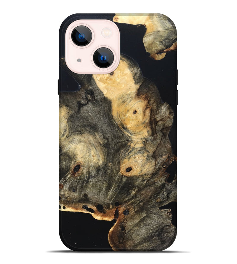iPhone 14 Plus Wood Live Edge Phone Case - Layne (Pure Black, 823427)