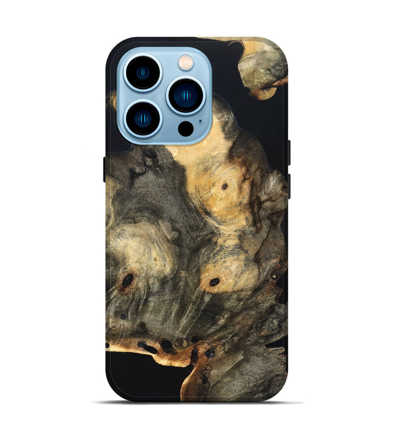 iPhone 14 Pro Wood Live Edge Phone Case - Layne (Pure Black, 823427)