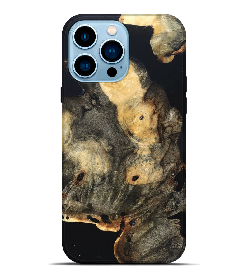 iPhone 14 Pro Max Wood Live Edge Phone Case - Layne (Pure Black, 823427)