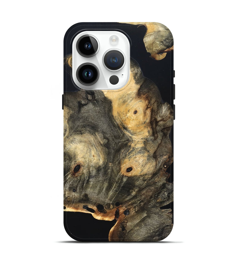 iPhone 15 Pro Wood Live Edge Phone Case - Layne (Pure Black, 823427)