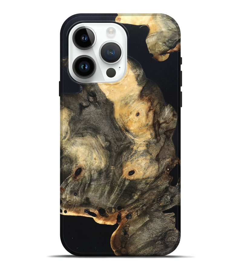iPhone 15 Pro Max Wood Live Edge Phone Case - Layne (Pure Black, 823427)