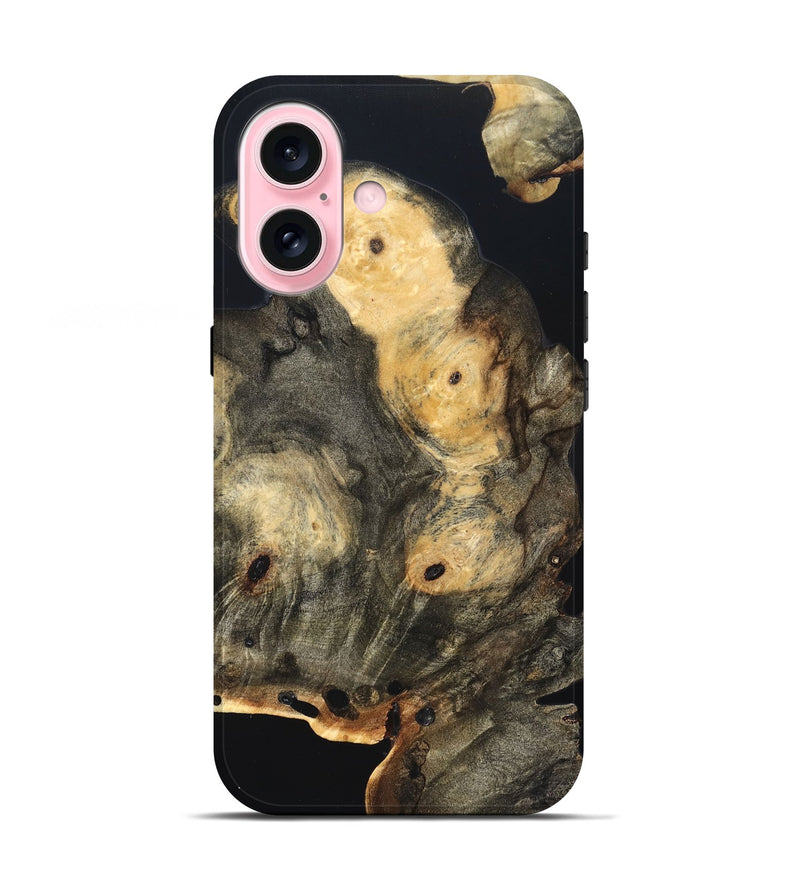 iPhone 17 Wood Live Edge Phone Case - Layne (Pure Black, 823427)