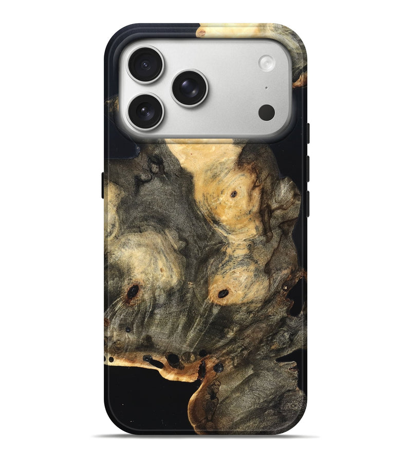 iPhone 17 Pro Max Wood Live Edge Phone Case - Layne (Pure Black, 823427)