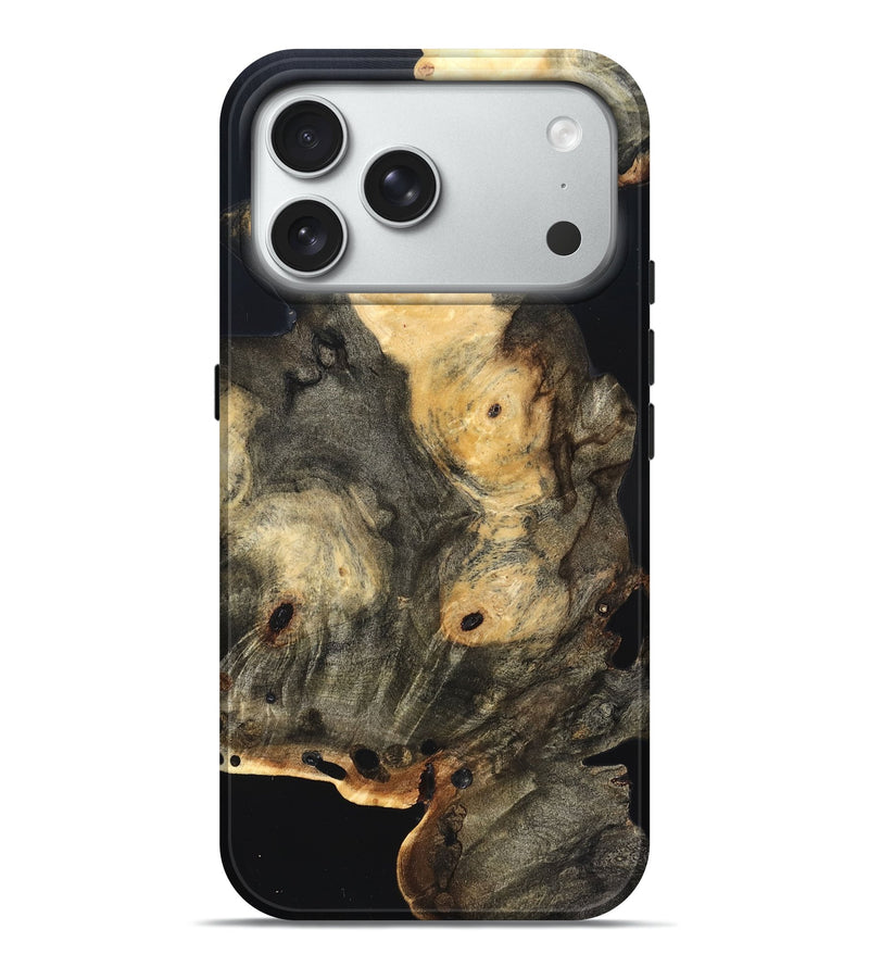 iPhone 18 Pro Max Wood Live Edge Phone Case - Layne (Pure Black, 823427)