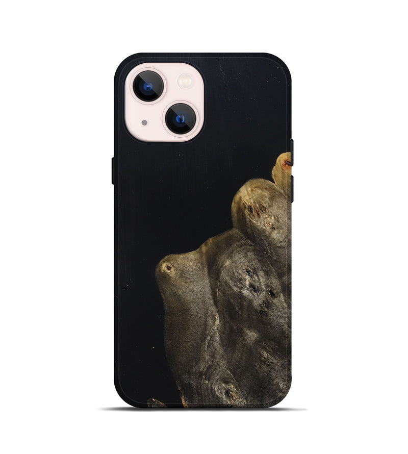 iPhone 13 mini Wood Live Edge Phone Case - Jude (Pure Black, 823428)